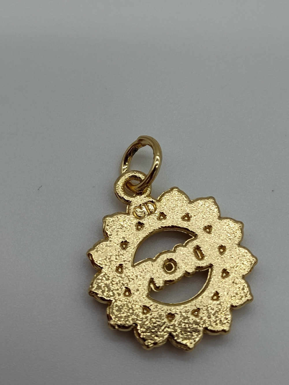 CHRISTIAN DIOR Rhinestone Floral Zipper Pull Charm Gold Tone Yellow Crystal - Picture 3 of 5
